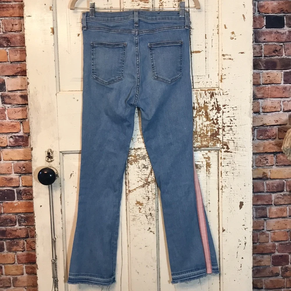 💙 Veronica Beard Carolyn 10” Baby Boot Pink Stripe Jeans - Picture 13 of 14